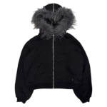 FUR ZIP HOODIE (BLACK)