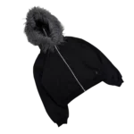 FUR ZIP HOODIE (BLACK)
